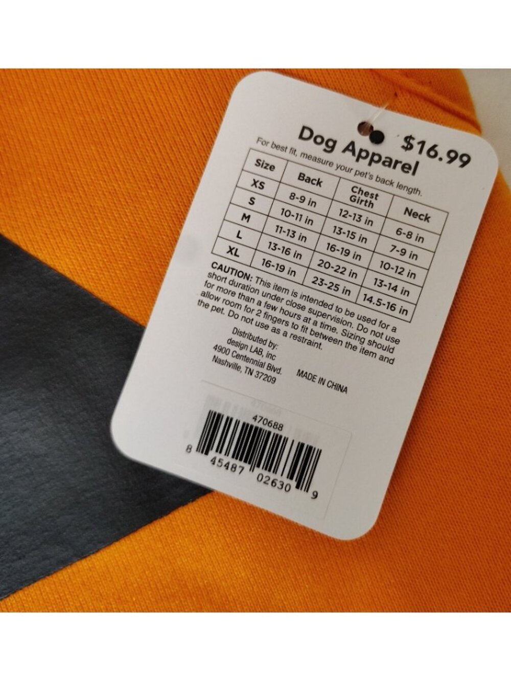 Buttons and Bones Dog Size XL Halloween Fleece Hoodie With Pumpkin Face Costume - Picture 4 of 5